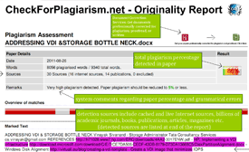 CheckForPlagiarism.net - Sample Plagiarism Report